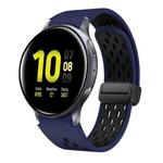 For Samsung Galaxy Watch Active 2 Two Color Magnetic Folding Black Buckle Silicone Watch Band(Midnight Blue Black)