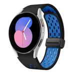 For Samsung Galaxy Watch 5 40 / 44mm Two Color Magnetic Folding Black Buckle Silicone Watch Band(Black Sky Blue)