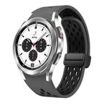 For Samsung Galaxy Watch 4 Classic 42 / 46mm Two Color Magnetic Folding Black Buckle Silicone Watch Band(Coal Black)