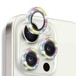 For iPhone 16 Pro / 16 Pro Max NORTHJO Glitter Camera Lens Protector Tempered Glass Metal Ring Film(Colorful)