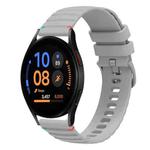 For Samsung Galaxy Watch FE 40mm Wavy Dotted Stitched 20mm Silicone Watch Band(Gray)