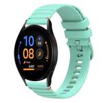 For Samsung Galaxy Watch FE 40mm Wavy Dotted Stitched 20mm Silicone Watch Band(Teal Green)