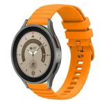 For Samsung Galaxy Watch 5 Pro 45mm Wavy Dotted Stitched 20mm Silicone Watch Band(Amber Yellow)