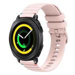 For Samsung Galaxy Gear Sport Wavy Dotted Stitched 20mm Silicone Watch Band(Rose Pink)