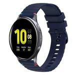 For Samsung Galaxy Watch Active 2 Wavy Dotted Stitched 20mm Silicone Watch Band(Navy Blue)