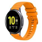 For Samsung Galaxy Watch Active 2 Wavy Dotted Stitched 20mm Silicone Watch Band(Amber Yellow)