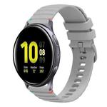 For Samsung Galaxy Watch Active 2 Wavy Dotted Stitched 20mm Silicone Watch Band(Gray)