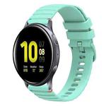 For Samsung Galaxy Watch Active 2 Wavy Dotted Stitched 20mm Silicone Watch Band(Teal Green)