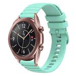 For Samsung Galaxy Watch3 41mm Wavy Dotted Stitched 20mm Silicone Watch Band(Teal Green)