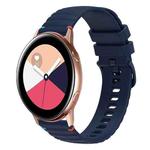 For Samsung Galaxy Watch Active Wavy Dotted Stitched 20mm Silicone Watch Band(Navy Blue)