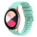 For Samsung Galaxy Watch Active Wavy Dotted Stitched 20mm Silicone Watch Band(Teal Green)