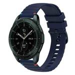 For Samsung Galaxy Watch 42mm Wavy Dotted Stitched 20mm Silicone Watch Band(Navy Blue)