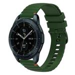 For Samsung Galaxy Watch 42mm Wavy Dotted Stitched 20mm Silicone Watch Band(Army Green)