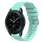 For Samsung Galaxy Watch 42mm Wavy Dotted Stitched 20mm Silicone Watch Band(Teal Green)