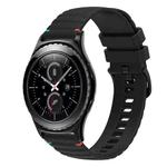 For Samsung Gear S2 Classic Wavy Dotted Stitched 20mm Silicone Watch Band(Black)