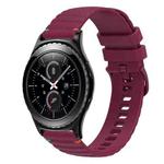 For Samsung Gear S2 Classic Wavy Dotted Stitched 20mm Silicone Watch Band(Wine Red)