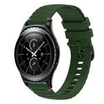 For Samsung Gear S2 Classic Wavy Dotted Stitched 20mm Silicone Watch Band(Army Green)