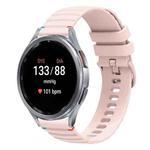 For Samsung Galaxy Watch 7 40 / 44mm Wavy Dotted Stitched 20mm Silicone Watch Band(Rose Pink)