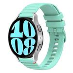 For Samsung Galaxy Watch 6 40 / 44mm Wavy Dotted Stitched 20mm Silicone Watch Band(Teal Green)