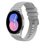 For Samsung Galaxy Watch 5 40 / 44mm Wavy Dotted Stitched 20mm Silicone Watch Band(Gray)