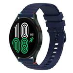 For Samsung Galaxy Watch 4 40 / 44mm Wavy Dotted Stitched 20mm Silicone Watch Band(Navy Blue)