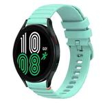 For Samsung Galaxy Watch 4 40 / 44mm Wavy Dotted Stitched 20mm Silicone Watch Band(Teal Green)