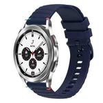 For Samsung Galaxy Watch 4 Classic 42 / 46mm Wavy Dotted Stitched 20mm Silicone Watch Band(Navy Blue)