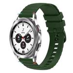 For Samsung Galaxy Watch 4 Classic 42 / 46mm Wavy Dotted Stitched 20mm Silicone Watch Band(Army Green)