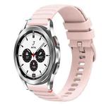 For Samsung Galaxy Watch 4 Classic 42 / 46mm Wavy Dotted Stitched 20mm Silicone Watch Band(Rose Pink)