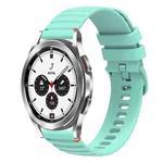 For Samsung Galaxy Watch 4 Classic 42 / 46mm Wavy Dotted Stitched 20mm Silicone Watch Band(Teal Green)