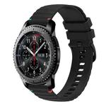 For Samsung Galaxy Gear S3 Frontier Wavy Dotted Stitched 22mm Silicone Watch Band(Black)