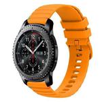 For Samsung Galaxy Gear S3 Frontier Wavy Dotted Stitched 22mm Silicone Watch Band(Amber Yellow)