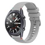 For Samsung Galaxy Watch 3 45mm Wavy Dotted Stitched 22mm Silicone Watch Band(Gray)