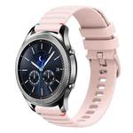 For Samsung Galaxy Gear S3 Classic Wavy Dotted Stitched 22mm Silicone Watch Band(Rose Pink)