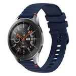 For Samsung Galaxy Watch 46mm  Wavy Dotted Stitched 22mm Silicone Watch Band(Navy Blue)