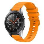 For Samsung Galaxy Watch 46mm  Wavy Dotted Stitched 22mm Silicone Watch Band(Amber Yellow)