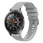 For Samsung Galaxy Watch 46mm  Wavy Dotted Stitched 22mm Silicone Watch Band(Gray)