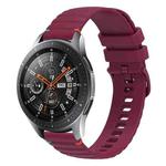 For Samsung Galaxy Watch 46mm  Wavy Dotted Stitched 22mm Silicone Watch Band(Wine Red)