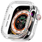 For Apple Watch Series 10 42mm Dual-Row Diamond Plating PC Hollow Watch Case(Transparent)