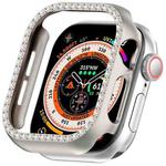 For Apple Watch Series 10 42mm Single-Row Diamond Plated PC Hollow Watch Case(Starlight)