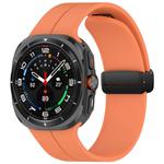 For Samsung Galaxy Watch Ultra 47mm Groove Style Folding Magnetic Buckle Silicone Watch Band(Orange)