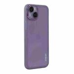 For iPhone 15 ENKAY Hat-Prince Translucent Matte TPU Phone Case with Lens Film(Purple)