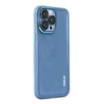 For iPhone 14 Pro ENKAY Hat-Prince Translucent Matte TPU Phone Case with Lens Film(Blue)