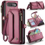 For Google Pixel 9 / 9 Pro CaseMe C36 Card Slots Zipper Wallet RFID Anti-theft Leather Phone Case(Wine)