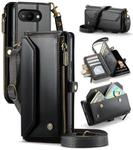 For Google Pixel 9a CaseMe C36 Card Slots Zipper Wallet RFID Anti-theft Leather Phone Case(Black)
