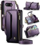 For Google Pixel 9a CaseMe C36 Card Slots Zipper Wallet RFID Anti-theft Leather Phone Case(Purple)