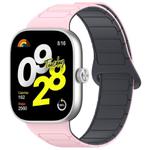 For Redmi Watch 4 Reverse Buckle Magnetic Silicone Watch Band(Light Pink Gray)