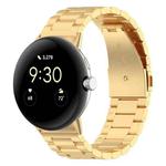 For Google Pixel Watch 3 45mm Three Beads Stainless Steel Metal Watch Band(Gold)