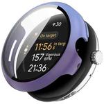 For Google Pixel Watch 3 41mm PC + Tempered Film Integrated Watch Protective Case(Blue+Purple)
