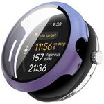 For Google Pixel Watch 3 45mm PC + Tempered Film Integrated Watch Protective Case(Blue+Purple)